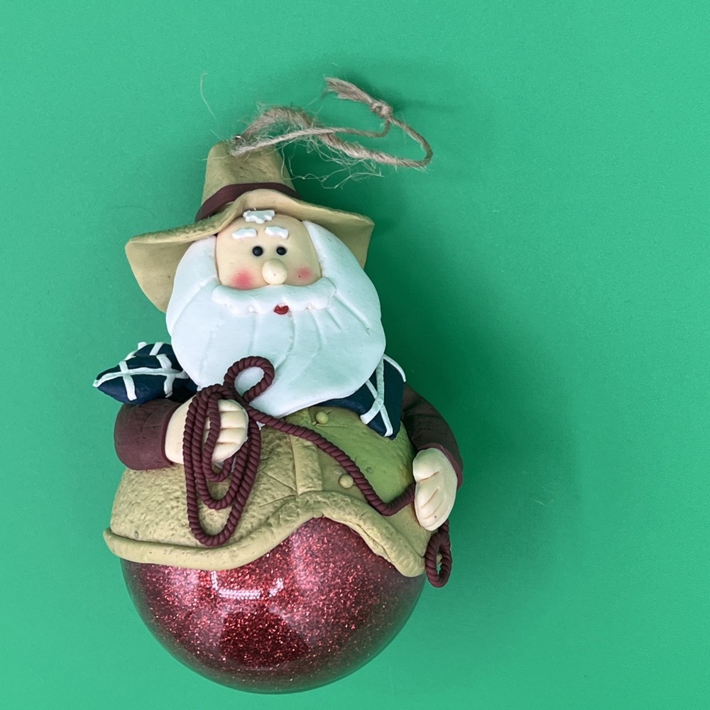 Cowboy Santa Claus Round up Christmas Ornaments 5" Jolly! 🤠
